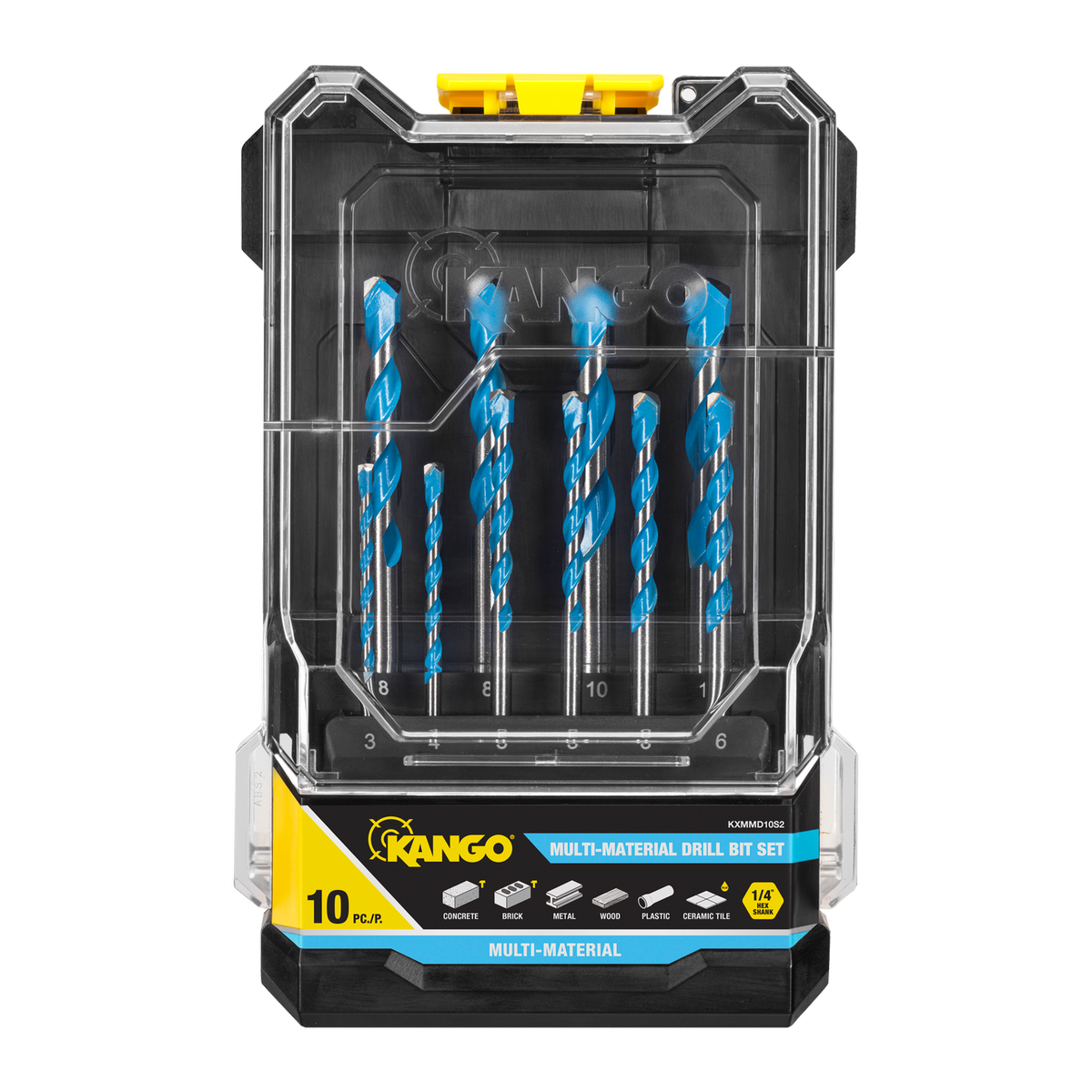 Kango 10 Piece 1/4" Multi-Material Drill Bit Set - Bunnings Australia