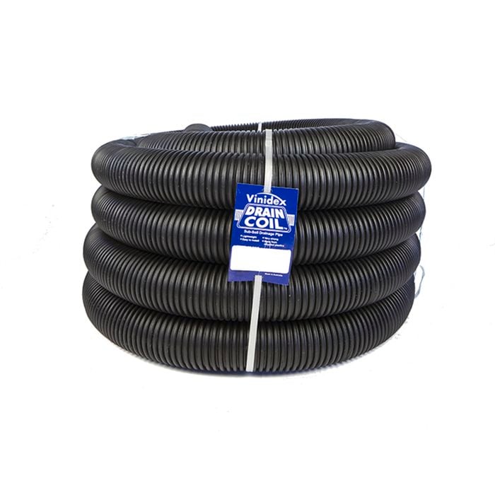 Vinidex 50mm x 20m Black Unslotted Draincoil