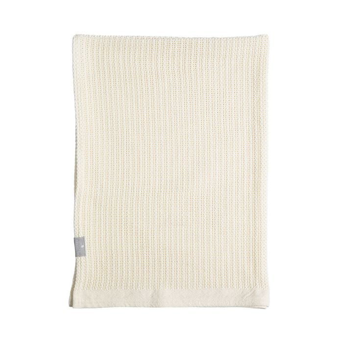 Living Textiles Cotton Cellular Blanket - Natural White