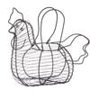 Davis & Waddell Chicken Egg Basket Black 35x14x28cm