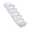 6PK Lemon and Lime Yorkshire Glass Rectangle Clip Seal Container 1.5L Food Safe