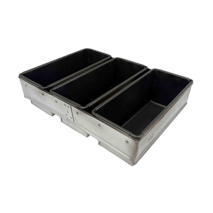Unfluted 3-set Bread Pans Teflon-coated 680gm