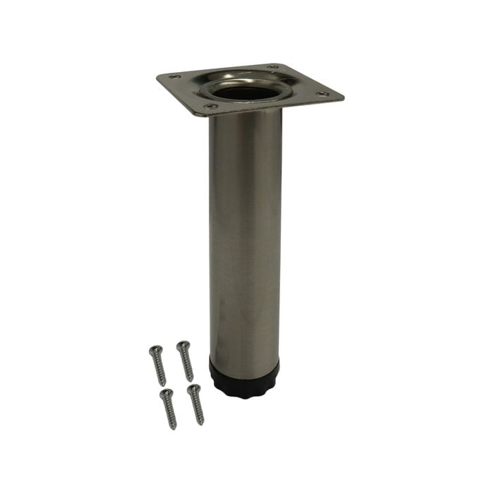 Adoored 30 x 150mm Brushed Nickel Round Table Leg