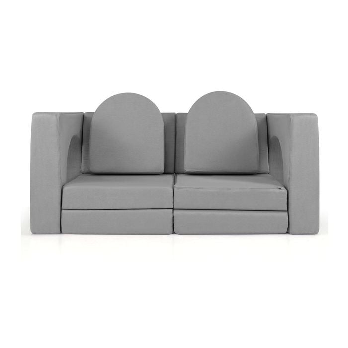 Costway 8PCS Kids Modular Play Sofa Convertible Foam Couch Set - Grey