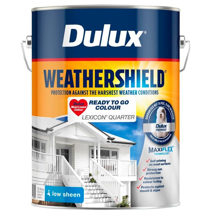 Dulux 10L Lexicon Quarter Low Sheen Weathershield Exterior Paint