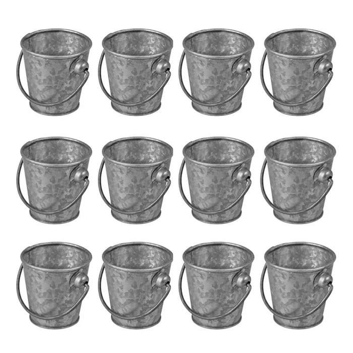 Moda Brooklyn Mini Galvanised Cutlery Bucket 80x80mm | Set Of 12