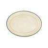 Urban Style Enamelware 40cm Oval Tray w/ Green Rim - Cottage
