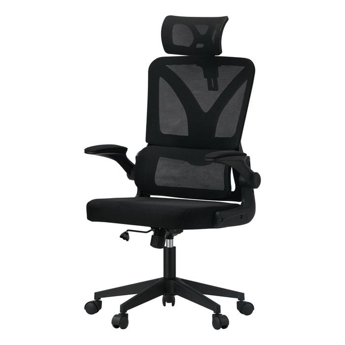 Oikiture Mesh Office Chair D-Shape Black