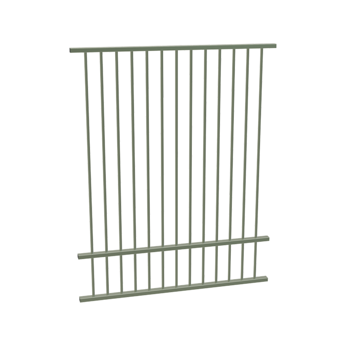 ProtectorAl 350 - 1200 x 1500mm Pale Eucalypt Aluminium Flat Top Pool Fence Panel With Mid Rail
