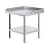 Vevor 61x61x66cm Work Table Silver Stainless Steel with 3-Sided Backsplash Heavy Duty