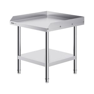 Vevor 61x61x66cm Work Table Silver Stainless Steel with 3-Sided Backsplash Heavy Duty