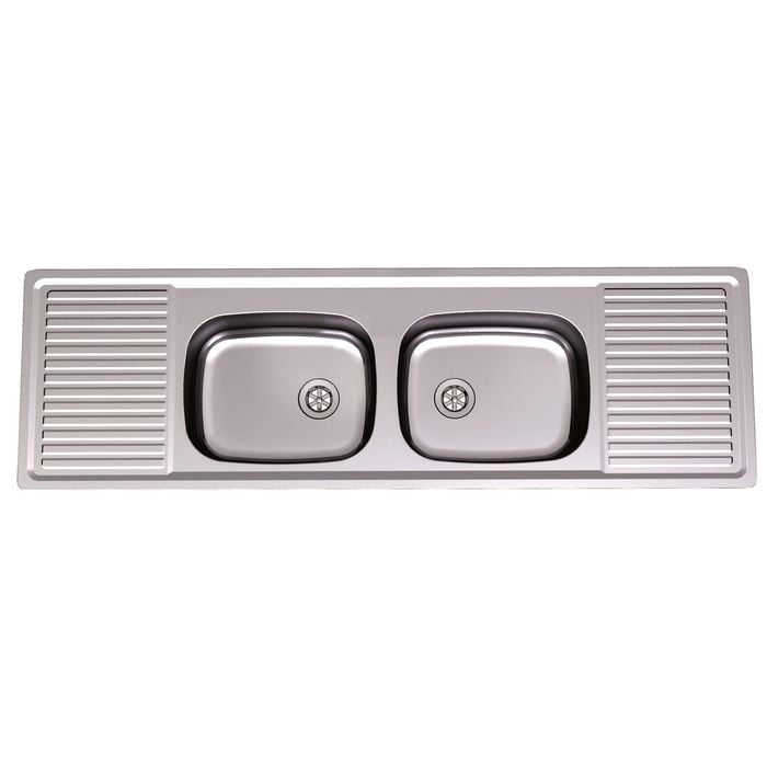 Clark Double Centre Bowl Benchmark Sink With No Tap Hole