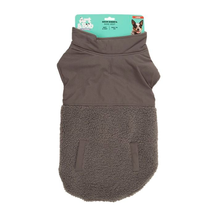 Art & Bob 50cm Grey Large Sherpa Dog Vest