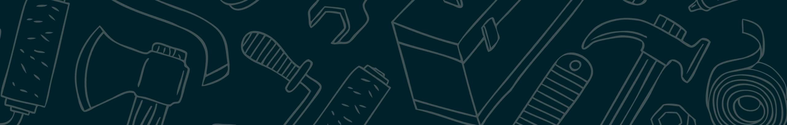 Father's Day graphic with tools on dark green background