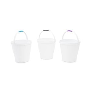 Ezy Storage White Bucket 12L with Coloured Handles