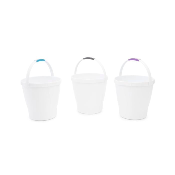Ezy Storage White Bucket 12L with Coloured Handles
