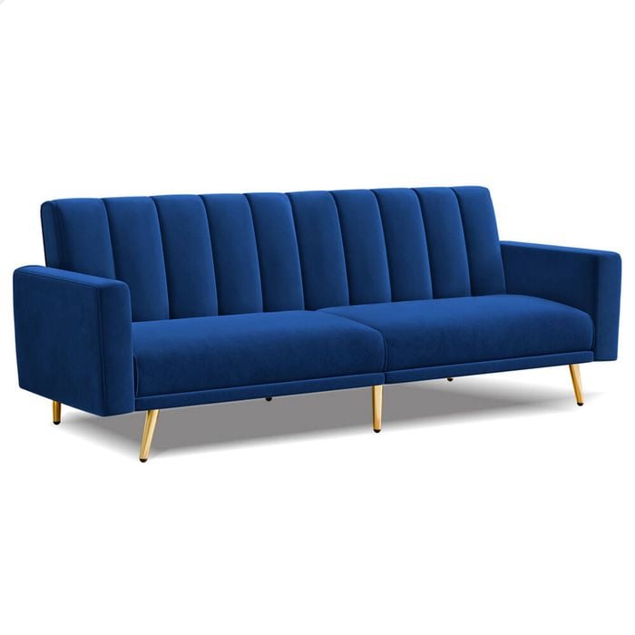 ALFORDSON Sofa Bed Velvet Blue Bunnings Australia