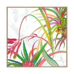 Artey | Tropical II - Framed Canvas - Natural Frame - 84 x 84cm