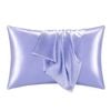 Catzon 2 Pcs 51 X 91cm Satin Pillowcases for Hair and Skin with Envelope Closure-Purple(K)