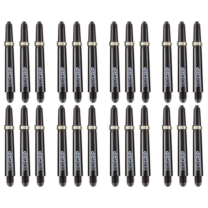 8x 3pc Formula Sports Tex Grip 48mm  Nylon Shafts Medium - Black