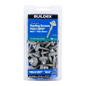 Buildex M6.5 - 14G x 50mm Class 3 PolyZIPS With Seal - 36 Pack