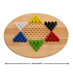Wooden Giant Chinese Checkers  & Solitare Game 60cm Diameter