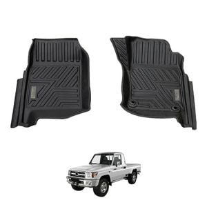 AUSGO Front Row Car Floor Mats for Toyota Land Cruiser Landcruiser 79 LC79 Dual Cab 2012-Onwards All-Weather Floor Liners