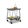 Kian Matte Black Steel Bar Cart Drink Trolley