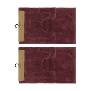 2x2pc Cdsi Lunasoft Tufted Bathset Cotton Set Dusky Rose 50x80cm & 50x50cm