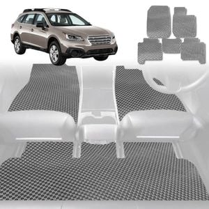 6D Diamond Car Floor Mats for Subaru Outback 2015-2021-Full Set-Grey-Outback GT
