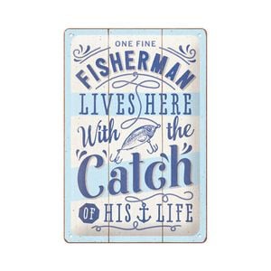 Nostalgic-art Medium Metal Sign Plaque One Fine Fisherman 20x30cm