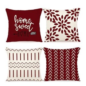 Catzon 4 Pcs Modern Throw Pillow Covers Geometric Flower Pattern for Couch
