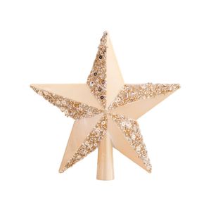 Catzon 20cm Christmas Tree Topper Firmly Staying Suitable for Bedroom Living Holiday Events-Champagne