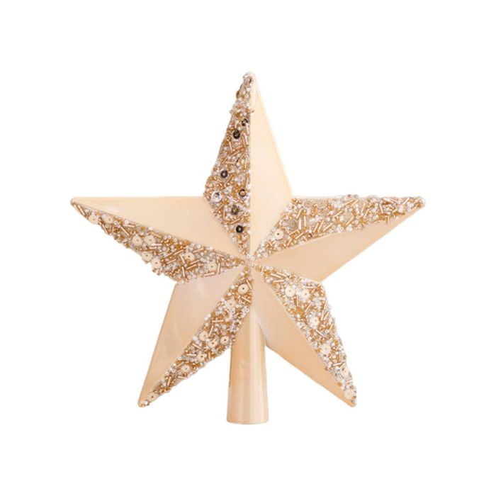 Catzon 20cm Christmas Tree Topper Firmly Staying Suitable for Bedroom Living Holiday Events-Champagne