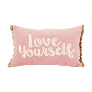 Maine & Crawford Bayla 51x31cm Cotton Embroidered Cushion Pillow w/ Frill Pink