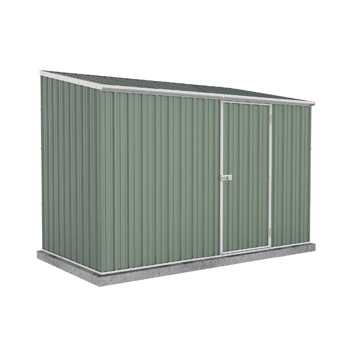Absco Sheds 3.0 x 1.52 x 2.08m Pale Eucalypt Space Saver Single Door Garden Shed