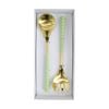 2pc Lvd Handcrafted Ceyladon Metal Salad Server/utensil Set 30cm Gold/green