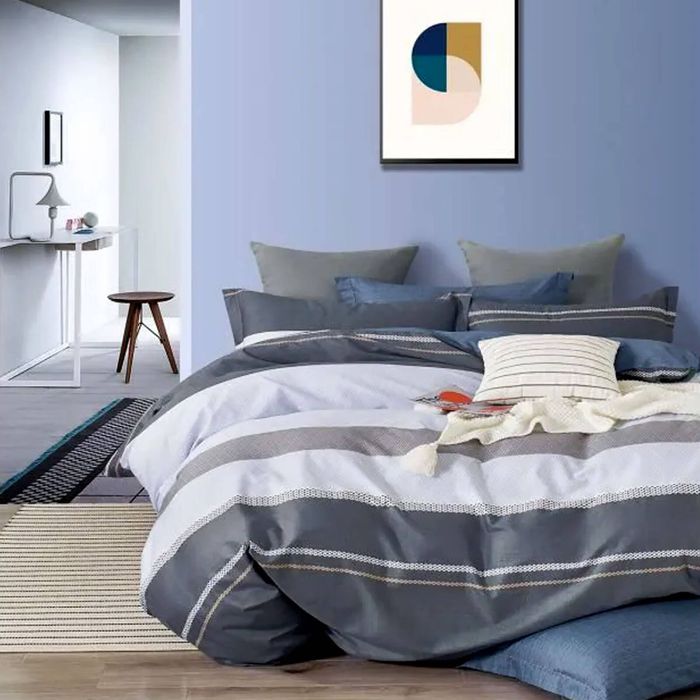 Pani Charcoal Reversible Quilt Cover Set Single