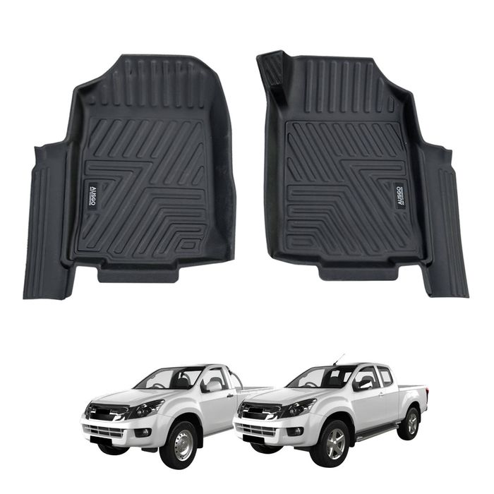 AUSGO Car Floor Mats for ISUZU D-MAX DMAX Single / Extra Cab 2012-2020 All-Weather Floor Liners