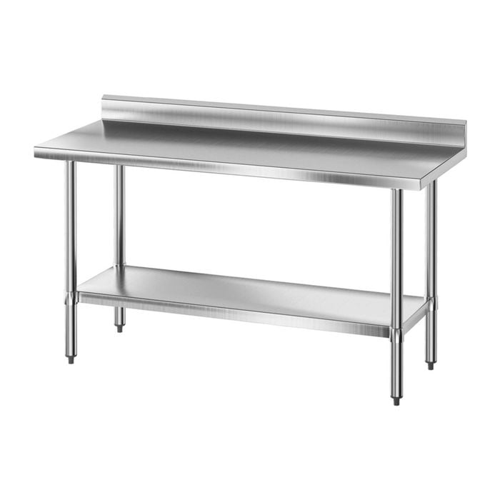 Cefito Stainless Steel Kitchen Bench w/Splashback Work Table Prep Bench Commercial 1500x600MM 430