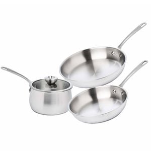Meyer White Steel Stainless Steel Induction 3 Piece Starter Set