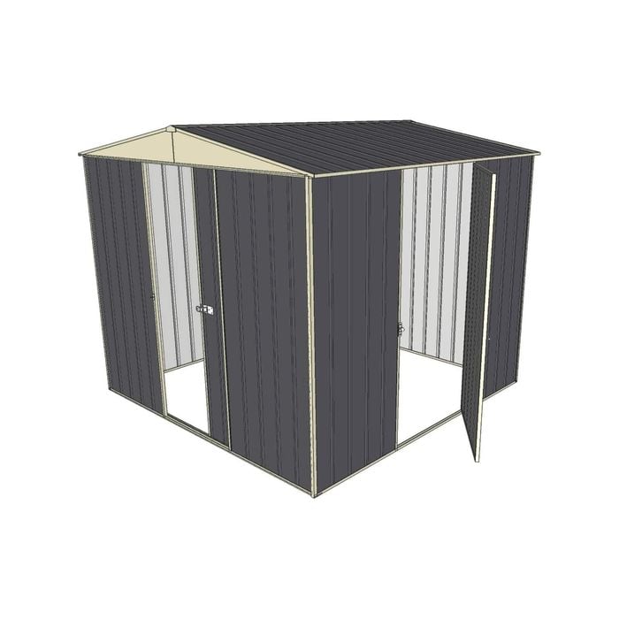 Build-a-Shed 2.3 x 2.3 x 2.3m Front Gable Dual Door Shed - Grey