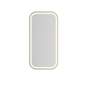 Attica 900 x 450mm Brushed Gold Metal Framed Porta LED Mirror