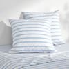 Dreamaker Bask Washed Cotton Yarn Dyed Stripe Euro Pillowcase Sky Twin Pack