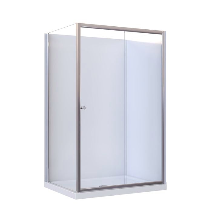 Stein 1200 x 900mm Chrome Vida Slider Flat Wall Shower Package 