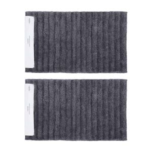2PK Algodon Polyester Lawson Plush Bath Runner Ebony 50x100cm