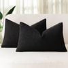 Gioia Casa Twin-Pack Bouclé Cushion Covers - Soft Textured Polyester with Hidden Zipper (Black, 30cm x 50cm)