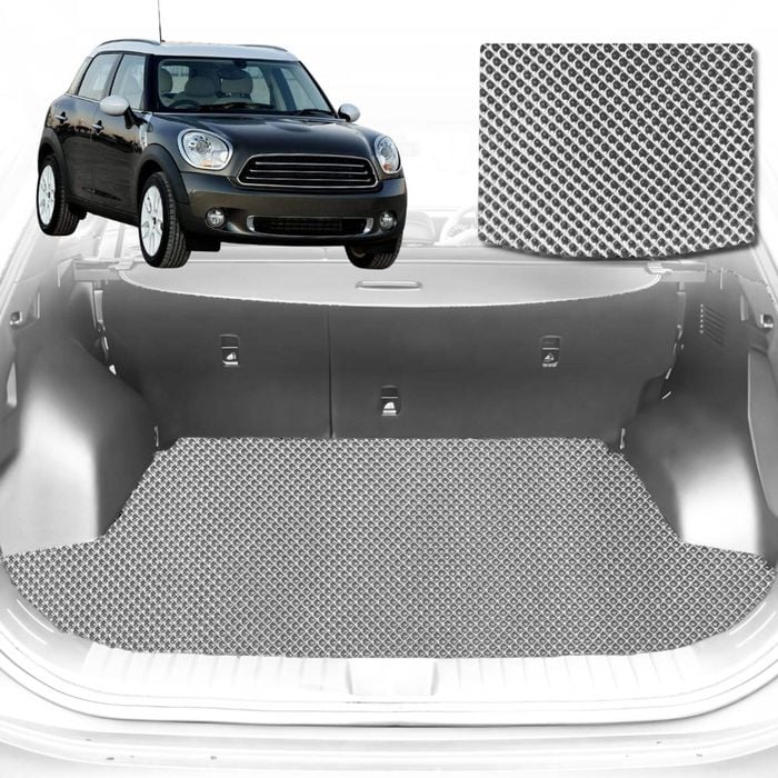 6D Diamond Car Boot Mat for MINI Countryman (R60)2010-2017-Cargo Mat-Grey-Outback GT