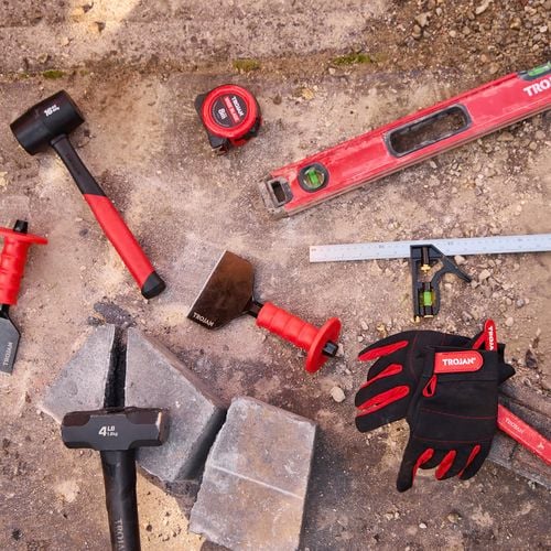 Trojan tool range on the floor at a job site