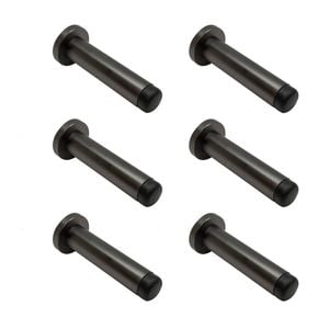 Schlage 85mm Graphite Round Wall Mounted Door Stop - 6 Pack